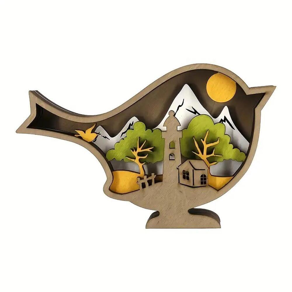 wood carving ornament display- Bird